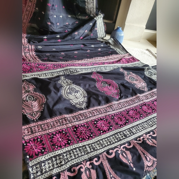 Women New Semi Silk Kantha Saree With BP Handloom Women Designer Party - Picture 1 of 8